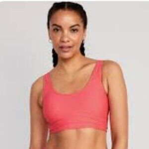 Old Navy NWT Women's Size 4X Scoop Neck Longline Day Lily Pink Bikini Swim Top